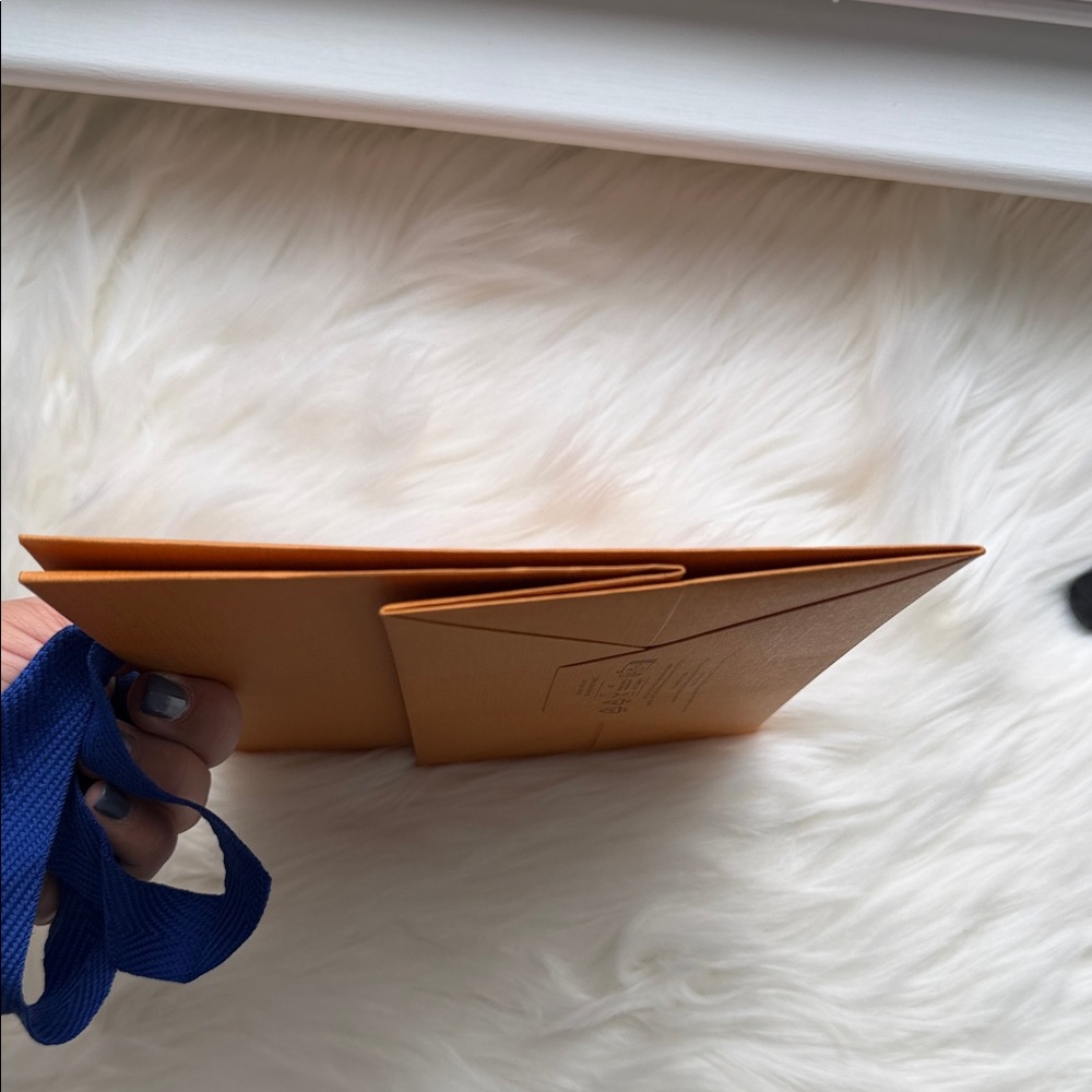 Louis Vuitton Orange Shopping Bag with Blue Handles - Picture 5 of 11